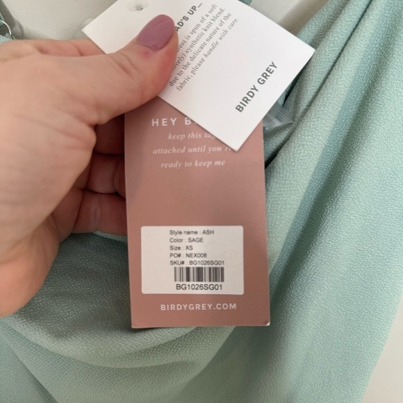 NWT BIRDY GREY Ash Age Grey Crepe Gown XS - Picture 5 of 9
